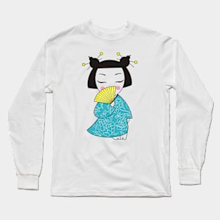 Geisha Fan Long Sleeve T-Shirt